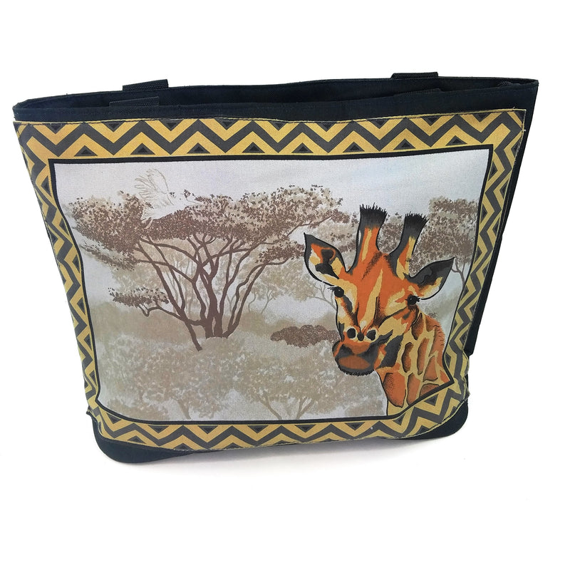 Handmade African Safari Giraffe Tote Bag