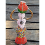 Handmade Beaded Working Mother and Baby Sculpture – Fair Trade Art from Zimbabwe