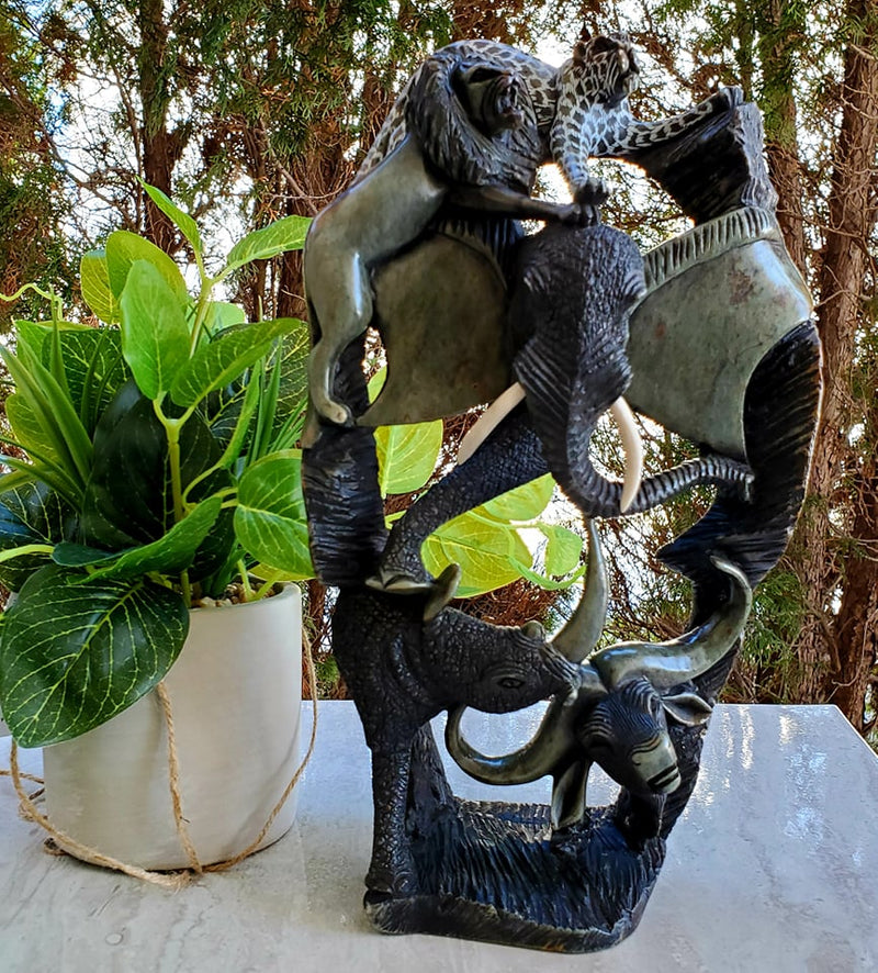 Big Five Safari Animals Sculpture