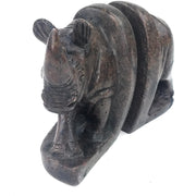 Handmade Brown Rhino Bookends – African Stone Carving