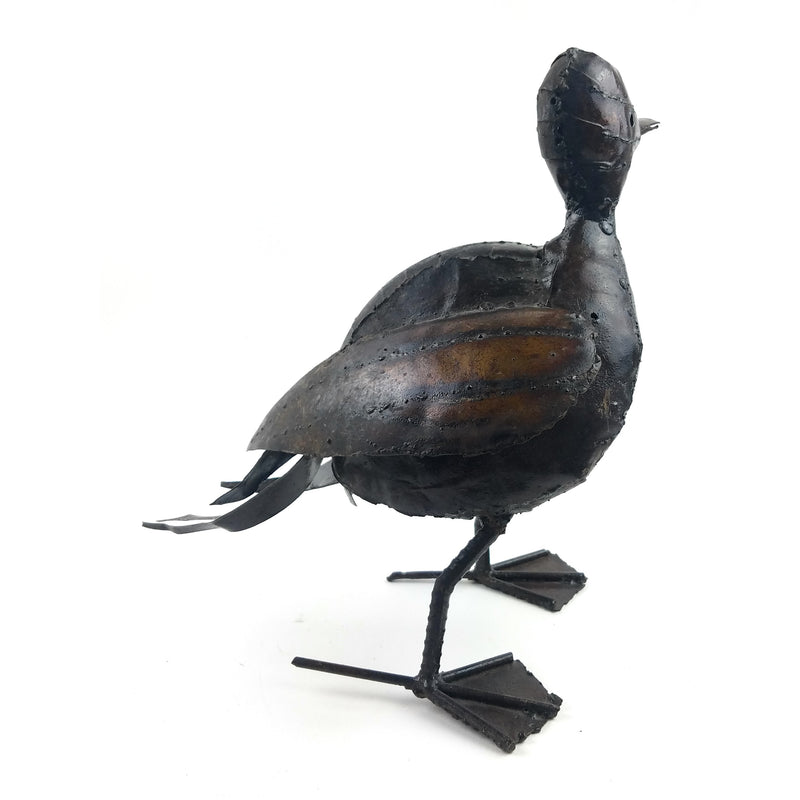 Handmade Large Recycled Metal Runner Duck Sculpture | African Fair Trade Art