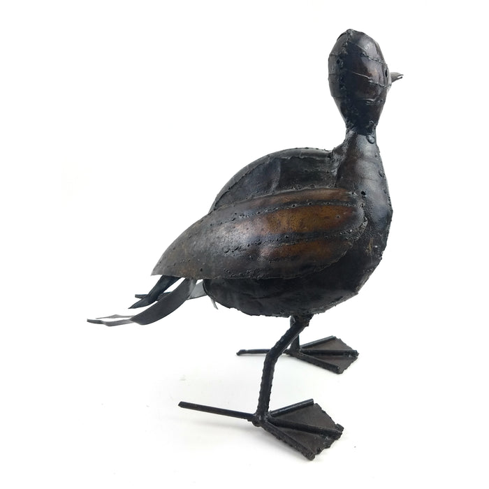Handmade Large Recycled Metal Runner Duck Sculpture | African Fair Trade Art