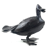 Handmade Recycled Metal Duck Sculpture Facing Forward | African Garden Art