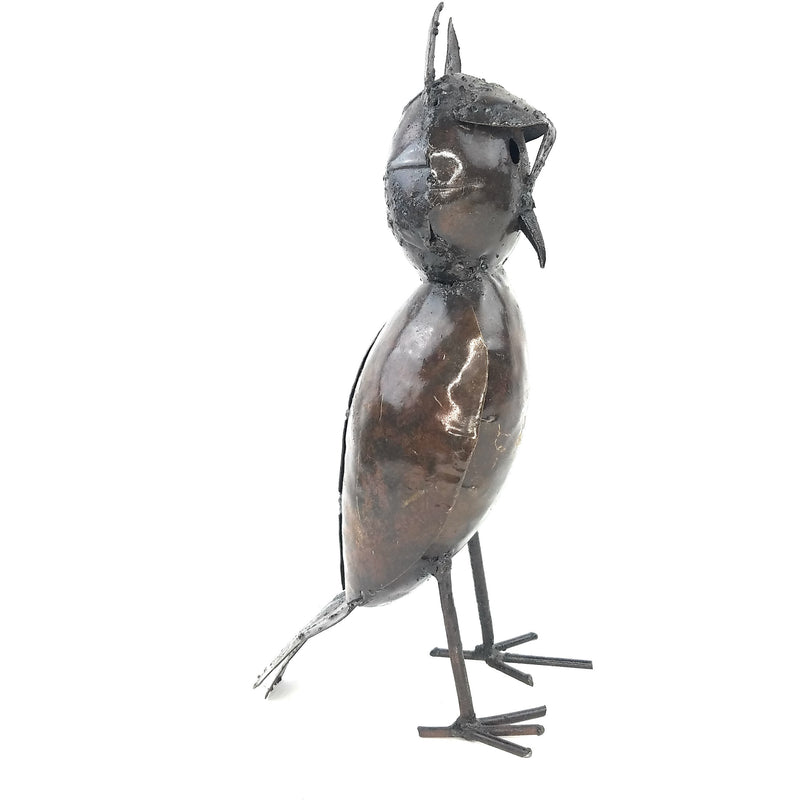 Handmade Recycled Metal Owl Sculpture | Fair Trade Art from Zimbabwe