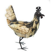 Handmade Recycled Metal Rooster Sculpture