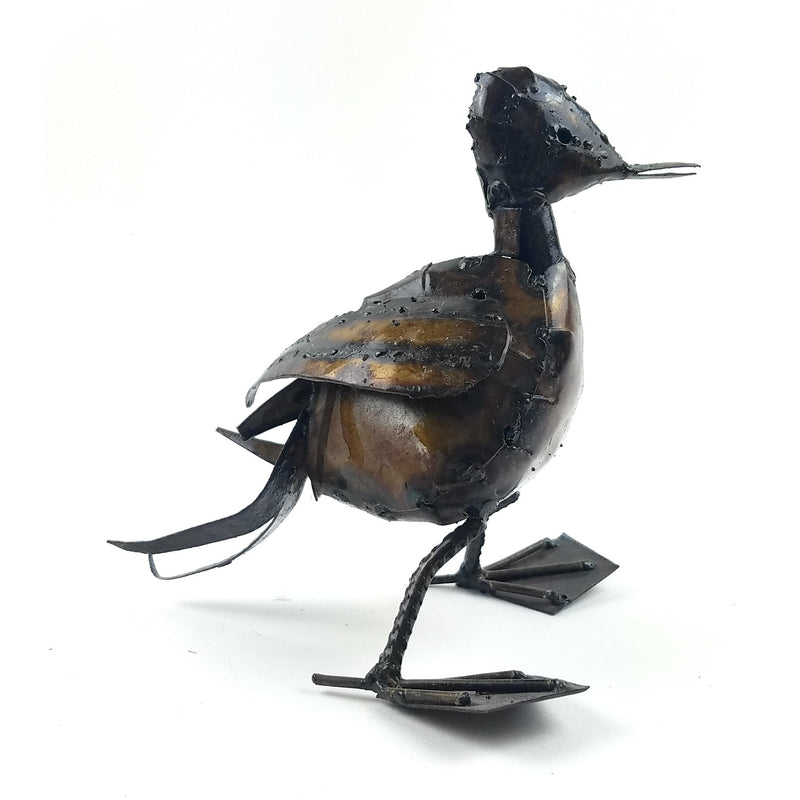 Handmade Recycled Metal Standing Runner Duckling | Fair Trade African Art