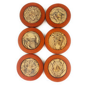 Handmade Safari Animal Engraved Coaster Set – 6 Piece – Fair Trade from South Africa