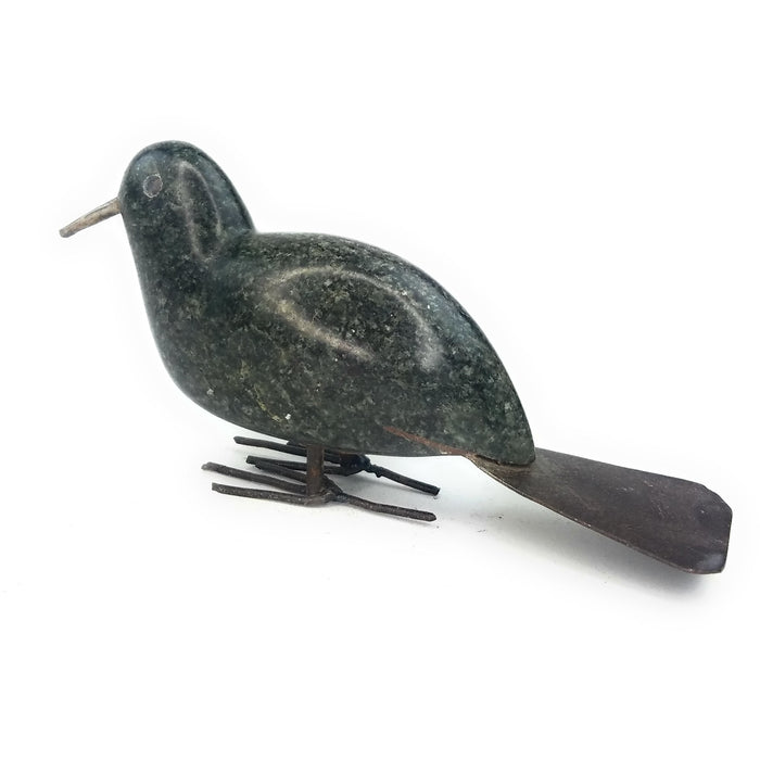 Handmade Serpentine Stone & Recycled Metal Bird Sculpture – Fair Trade African Art from Zimbabwe