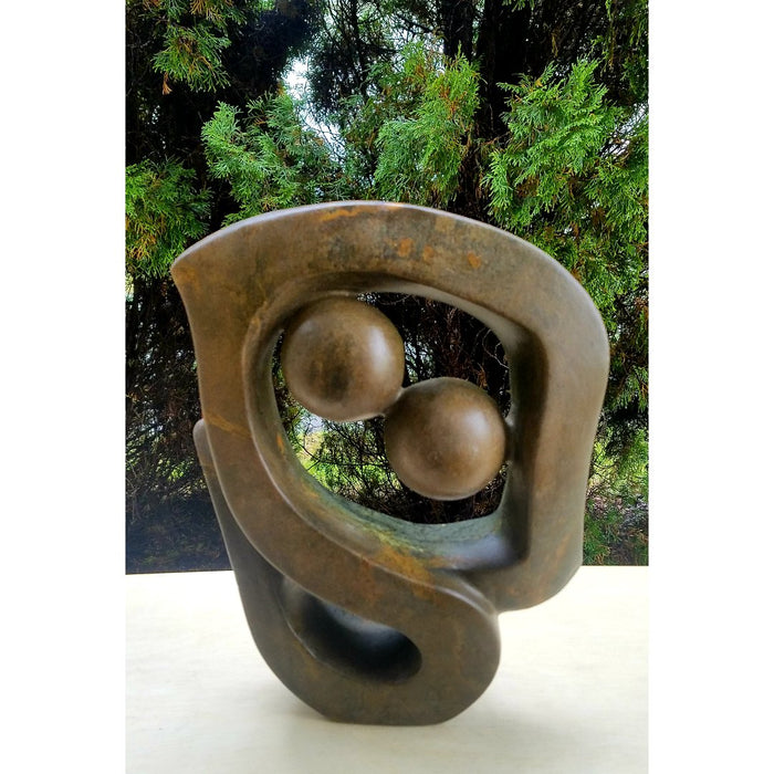 Abstract Kissing Couple Hand Carved In Zimbabwe