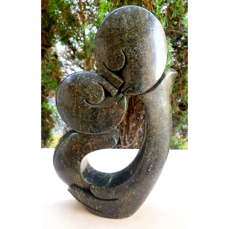 Kissing Couple Sculpture | Hand Carved in Zimbabwe