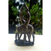 Kissing Giraffe Couple Sculpture – Black Serpentine | Glossy Finish