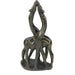 Kissing Giraffe Couple Sculpture – Earth-Tone Serpentine | Glossy Finish