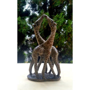 Kissing Giraffe Couple Sculpture | Hand Carved Zimbabwe