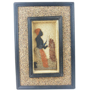 Kneeling Working Woman Shadow Box – Handmade African Wall Décor