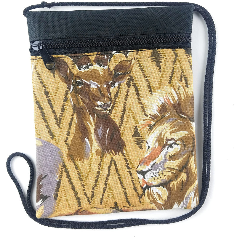 Kudu and Lion Safari Passport Bag
