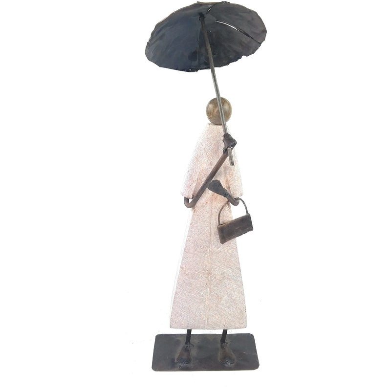 Lady in the Rain Sculpture – Handmade in Zimbabwe by Luke Jimu