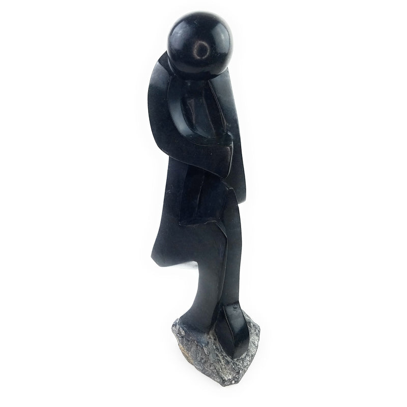 Large 21” Shona Thinker Springstone Statue – Hand Carved in Zimbabwe