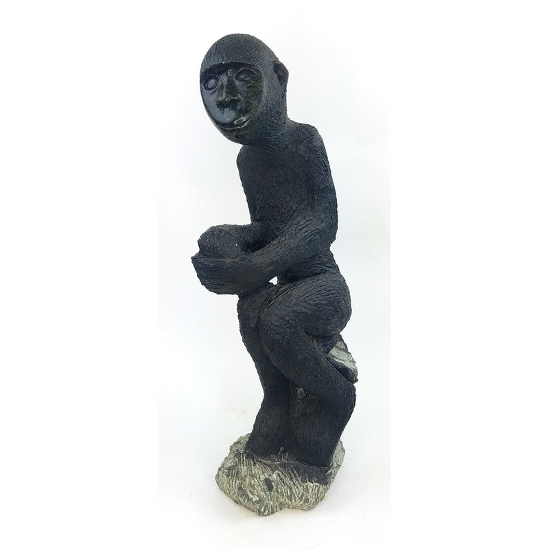 Large African Monkey Sculpture – Hand Carved Shona Springstone from Zimbabwe