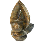 Layered Leaf Abstract Plant Sculpture – Shona Stone Art from Zimbabwe