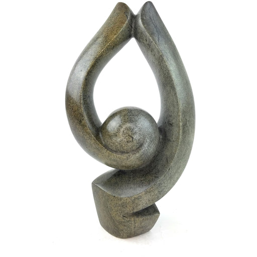 Leaf Form Abstract Plant Sculpture – Shona Stone Art from Zimbabwe