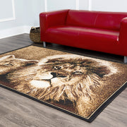 African Lion Area Rug – Safari Inspired Home Décor, 3'7" x 5'2"