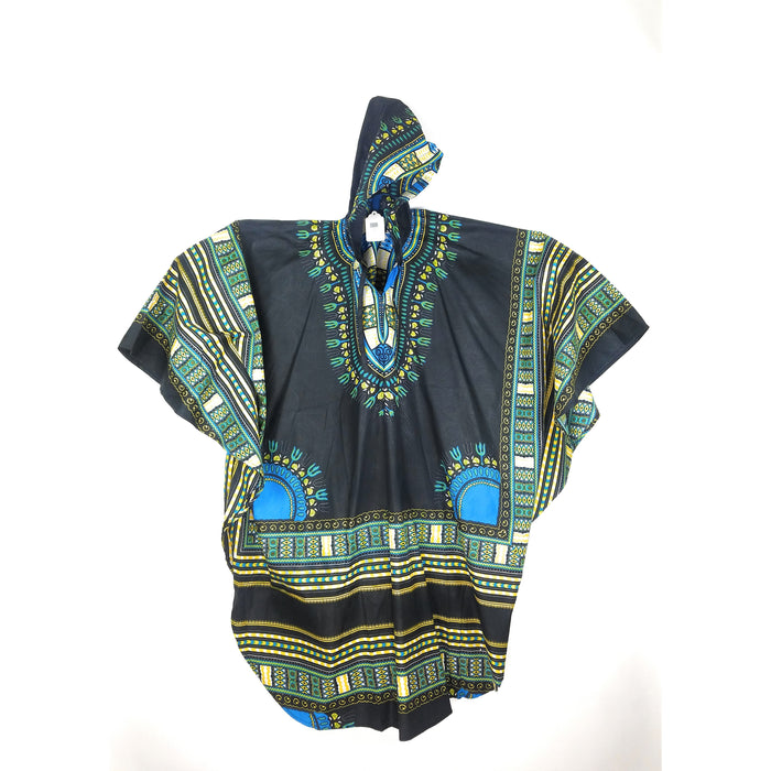 Long Black Hoodie African Dashiki Shirt – Unisex Traditional Print | A Taste of Africa