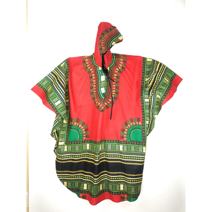 Long Black Red Hoodie African Dashiki Shirt – Unisex Traditional Print | A Taste of Africa