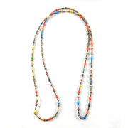 Long Multicolor Bead Necklace – Handmade African Jewelry