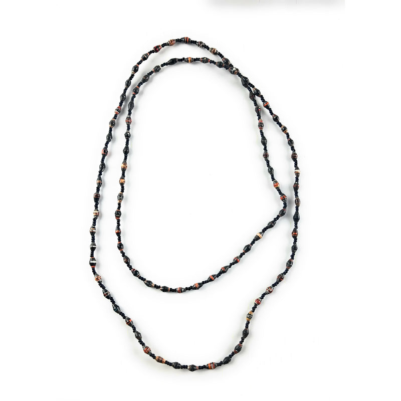Long Multicolor Bead Necklace – Handmade African Jewelry