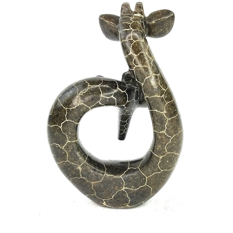 Loving Giraffe Couple Sculpture – Affectionate Pose | Hand Carved in Zimbabwe