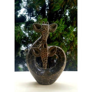 Loving Giraffe Couple Sculpture – Affectionate Pose | Hand Carved in Zimbabwe