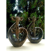 Loving Giraffe Couple Sculpture – Affectionate Pose | Hand Carved in Zimbabwe