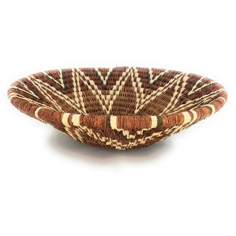 Lutsindzi Basket Dark Brown Chevron Burst | Fair-Trade Art