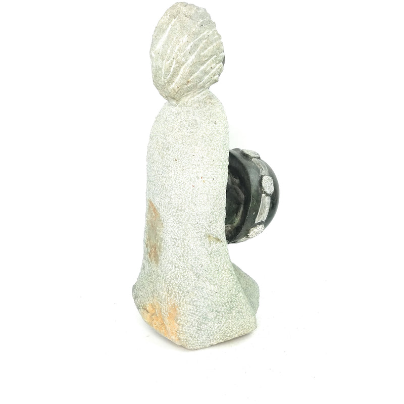 Opal Stone Mbira Player Sculpture – Handmade Shona Art from Zimbabwe