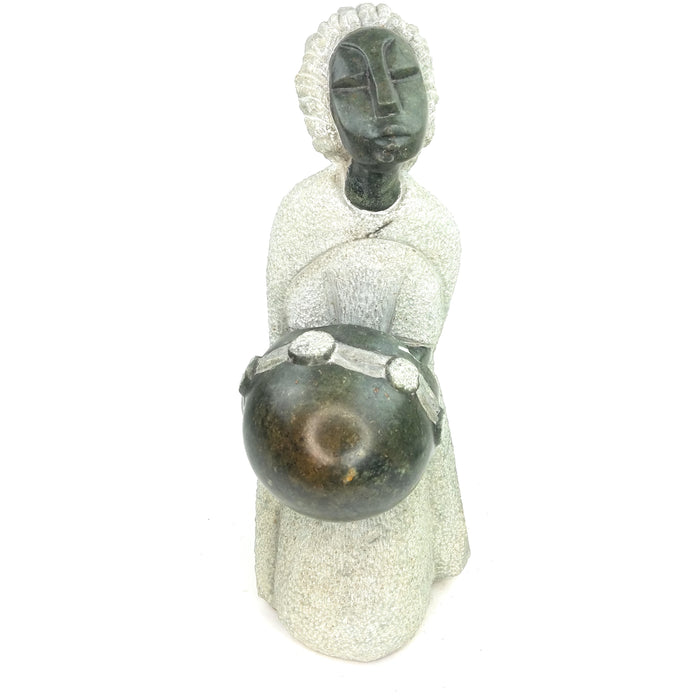 Opal Stone Mbira Player Sculpture – Handmade Shona Art from Zimbabwe