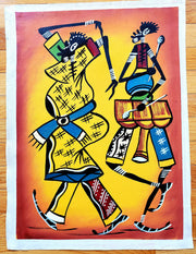 Mbira Player and Dancer Painting | African Art