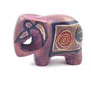 Miniature Soapstone Elephant Figurine – Trunk Down – Kenya Handmade