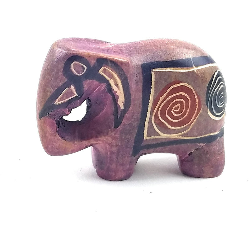 Miniature Soapstone Elephant Figurine – Trunk Down – Kenya Handmade