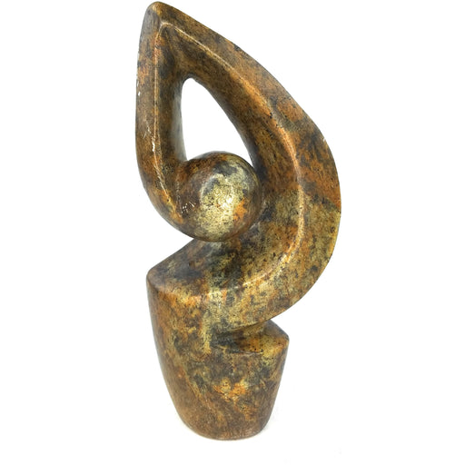 Minimal Abstract Plant Sculpture – Shona Stone Art from Zimbabwe