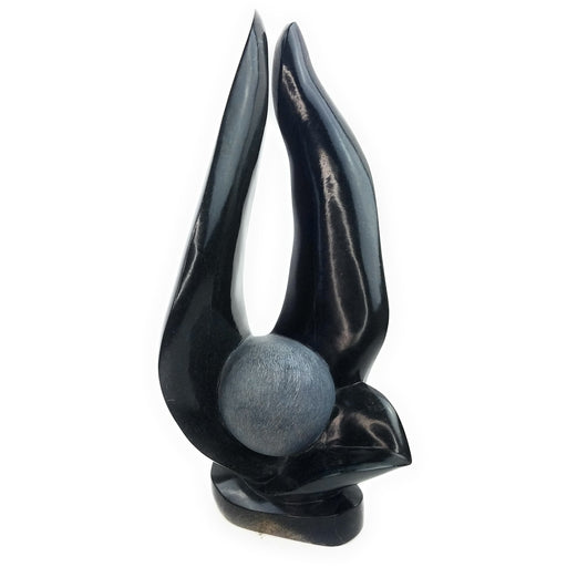 Modern Abstract Flower Sculpture – Shona Stone Art from Zimbabwe