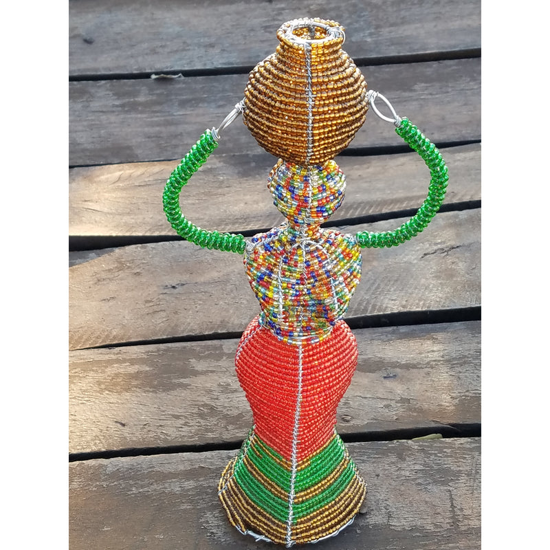 Beaded Working Mother and Baby Sculpture – Handmade in Zimbabwe