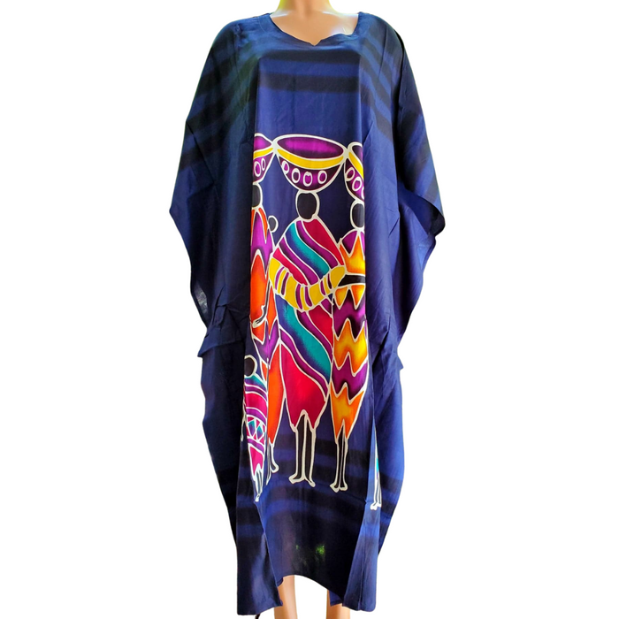 Navy Blue African Kaftan — African Working Women & Children Print