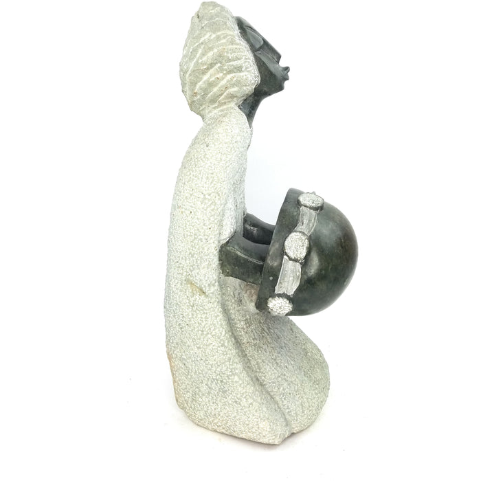 Opal Stone Mbira Player Sculpture – Handmade Shona Art from Zimbabwe