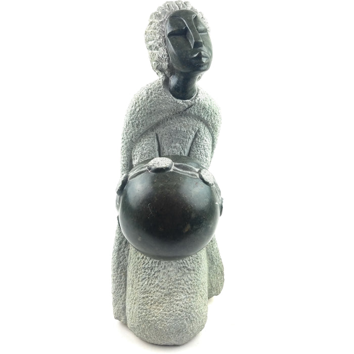 Opal Stone Mbira Player Sculpture – Handmade Shona Art from Zimbabwe