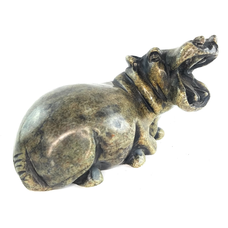 Open Mouth Hippo Sculpture | African Stone Art
