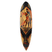 Orange Wooden Fang Mask – Ghanaian Tribal Art with Symbol