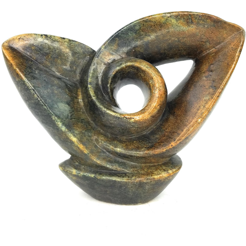 Organic Abstract Plant Sculpture – Shona Stone Art from Zimbabwe