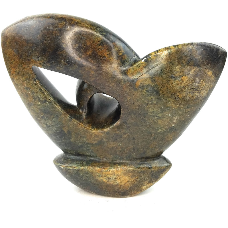 Organic Abstract Plant Sculpture – Shona Stone Art from Zimbabwe