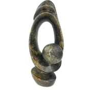 Oval Form Abstract Plant Sculpture – Shona Stone Art from Zimbabwe