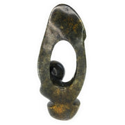 Oval Form Abstract Plant Sculpture – Shona Stone Art from Zimbabwe